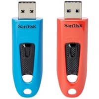 SanDisk Ultra Flash Drive 64 GB USB-A 3.0 Blue, Red Pack of 2