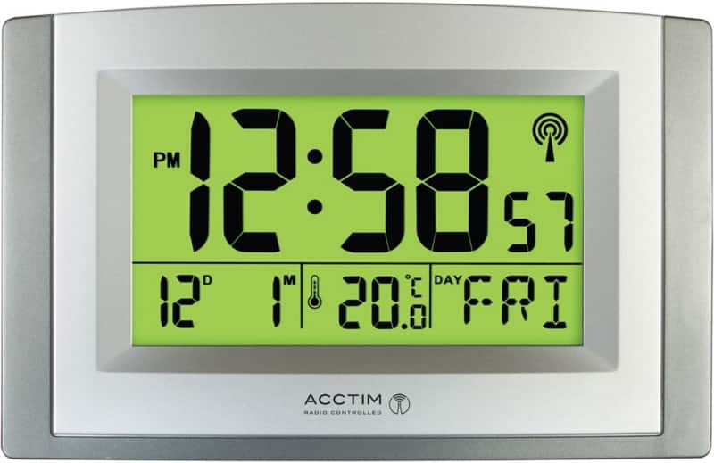 Acctim LCD Wall clock Black,Silver 24 cm x 3.5 cm x 16 cm