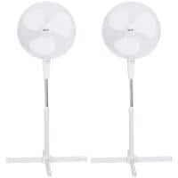 igenix Oscillating Height Adjustable Pedestal Fan 70 x 70 x 125 cm White FANPK01 Pack of 2
