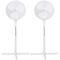 igenix Oscillating Height Adjustable Pedestal Fan Main 3 Speeds 124 cm White DF1655 40.64 cm Pack of 2