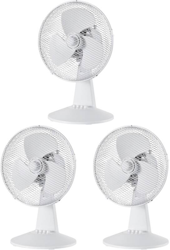 igenix Oscillating Desk Fan Main 3 Speeds 47 cm White DF1210 30.4 cm Pack of 3