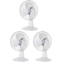 igenix Oscillating Non Height Adjustable Desk Fan 26 x 34.5 x 47 cm White FANPK05 Pack of 3