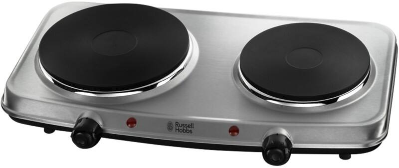 Russell Hobbs Mini Double Electric Hotplate 15199 Silver