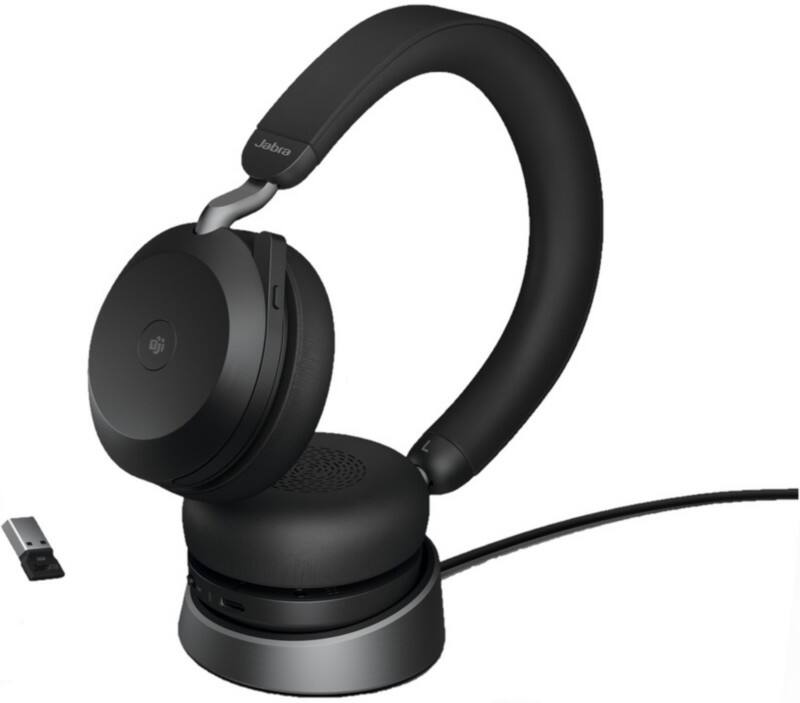 Jabra Evolve2 75 Link390 Wireless Headset Over-the-head USB With Bluetooth Active Noise Cancelling Stereo Black