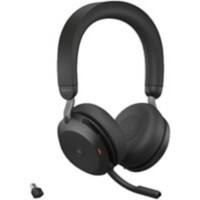 Jabra Evolve2 75 Link390 Wireless Headset Over-the-head USB With Bluetooth Active Noise Cancelling Stereo Black