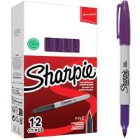 Sharpie Permanent Marker Fine Bullet 1 mm Purple Pack of 12