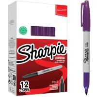 Sharpie Permanent Marker Fine Bullet 1 mm Purple Pack of 12