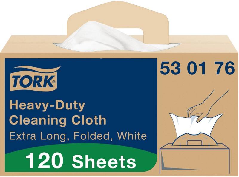 Tork W7 Premium Cleaning Cloth White 35.5 x 61.5 cm Pack of 120 Sheets