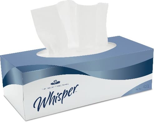 Whisper Facial Tissues 2 Ply FT2W24 Pack of 24 of 100 Sheets