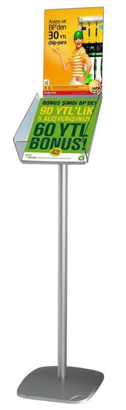 Seco Brochure Stand A4 Metal Grey DBSP-1/4