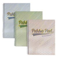 Pukka Pad Haze Jotta Notebook A4+ Ruled Twin Wire Side Bound Card Soft Cover Assorted Perforated 200 Pages Pack of 3