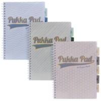 Pukka Pad Haze Project Book A4 Ruled Twin Wire Side Bound Card and Clear Polyprop Soft Cover Assorted Perforated 200 Pages Pack of 3