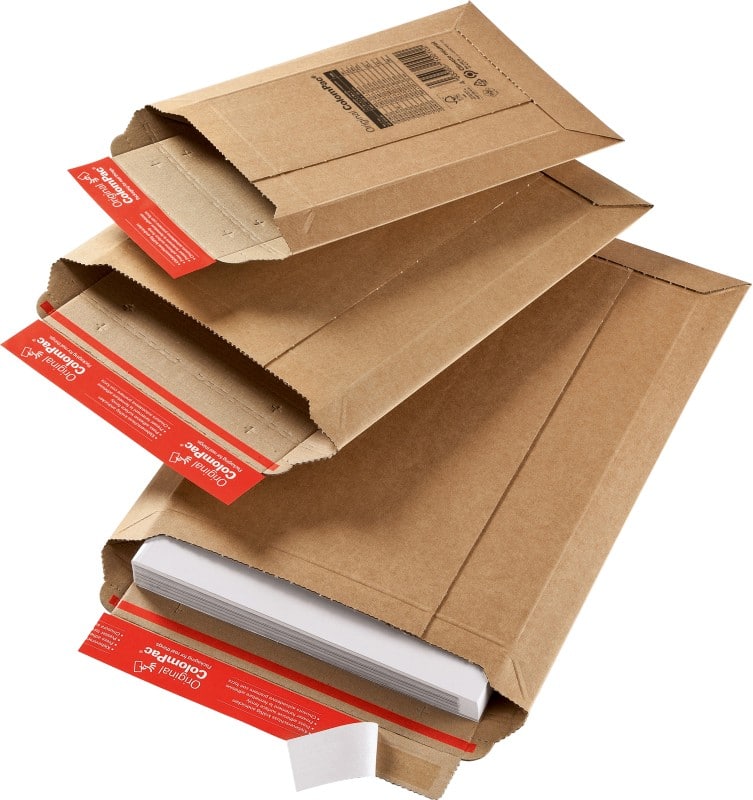 Colompac corrugated cardboard envelopes 518 (w) x 353 (d) x 50 (h) mm brown pack of 20