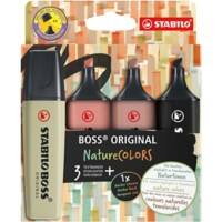 STABILO BOSS ORIGINAL NatureCOLORS Marker Assorted Broad Chisel 5 mm Pack of 4