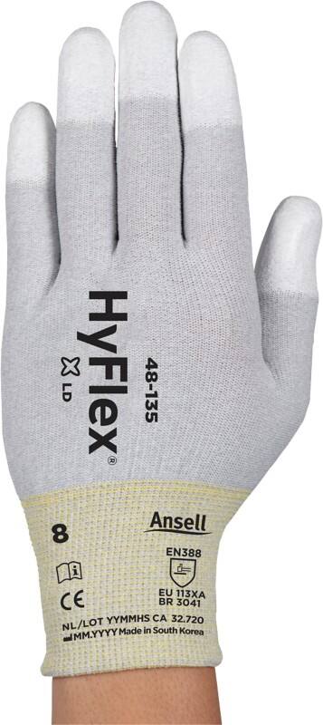 Ansell HyFlex 48-135 Mechanical Protection Non-Disposable Gloves Nylon Size 11 Grey 12 Pairs