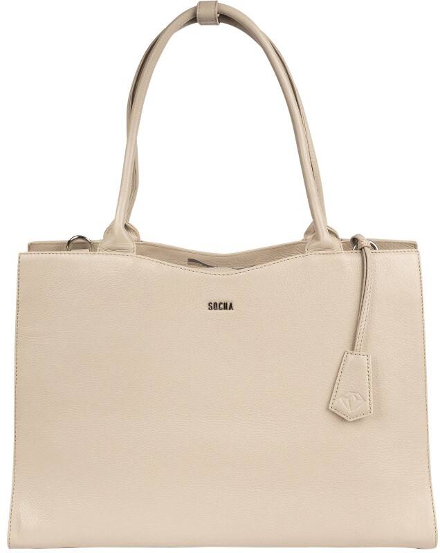 SOCHA Laptop Bag 440 x 310 cm Leather Vanilla
