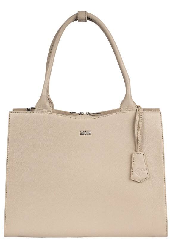 SOCHA Laptop Bag 390 x 290 cm Leather Vanilla