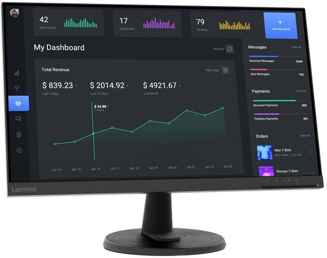 Lenovo 60.5 cm (23.8") LED Monitor C24-40 Black