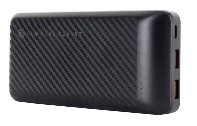 OUR PURE PLANET Power Bank 20.000 mAh Lithium Ion (Li-Ion) Black OPP140