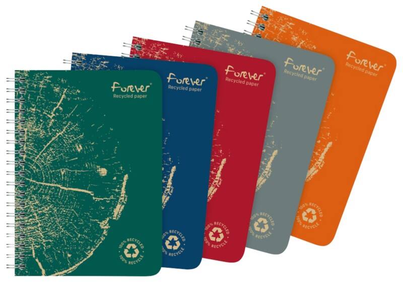 Clairefontaine Forever A6 Ruled Twin Wire Side Bound Soft Cover Assorted Perforated 120 Pages