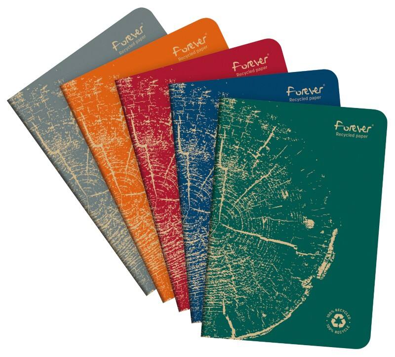 Clairefontaine Forever Notebook A5 Ruled Stapled Side Bound Soft Cover Assorted Not perforated 96 Pages