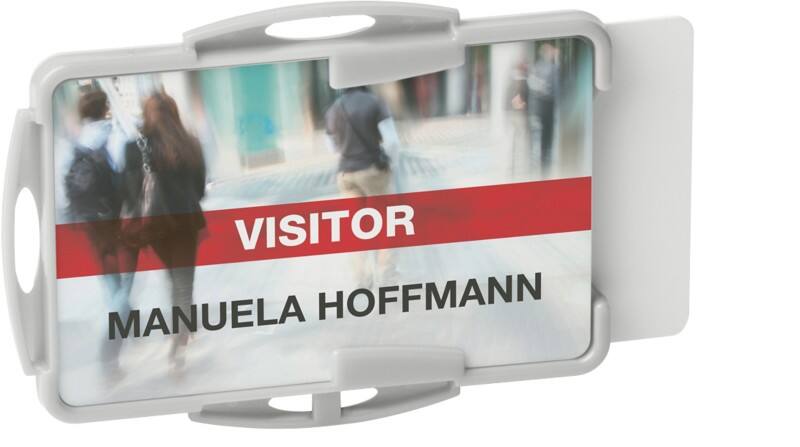 DURABLE Double Card Holder Without Clip 9.5 x 7 cm PS (Polystyrene) Grey Pack of 10