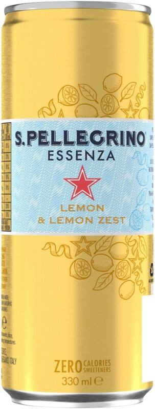 S.Pellegrino Essenza Sparkling Water Lemon Can 330 ml Pack of 24
