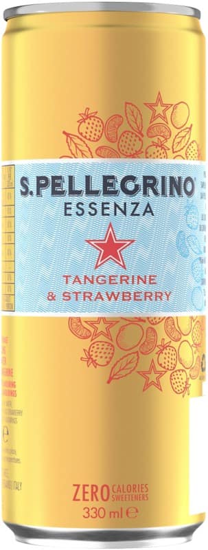 S.Pellegrino Essenza Sparkling Water Tangerine & Strawberry Can Pack of 24 of 330 ml