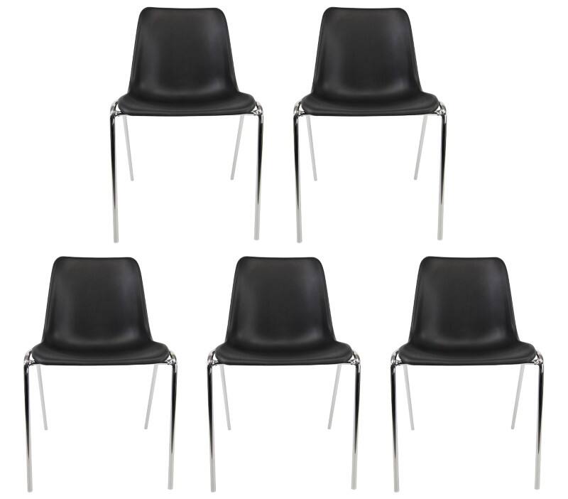 Viking Realspace Iris ISO Visitor Chair Black 120 kg 490 x 430 x 770 mm Pack of 5