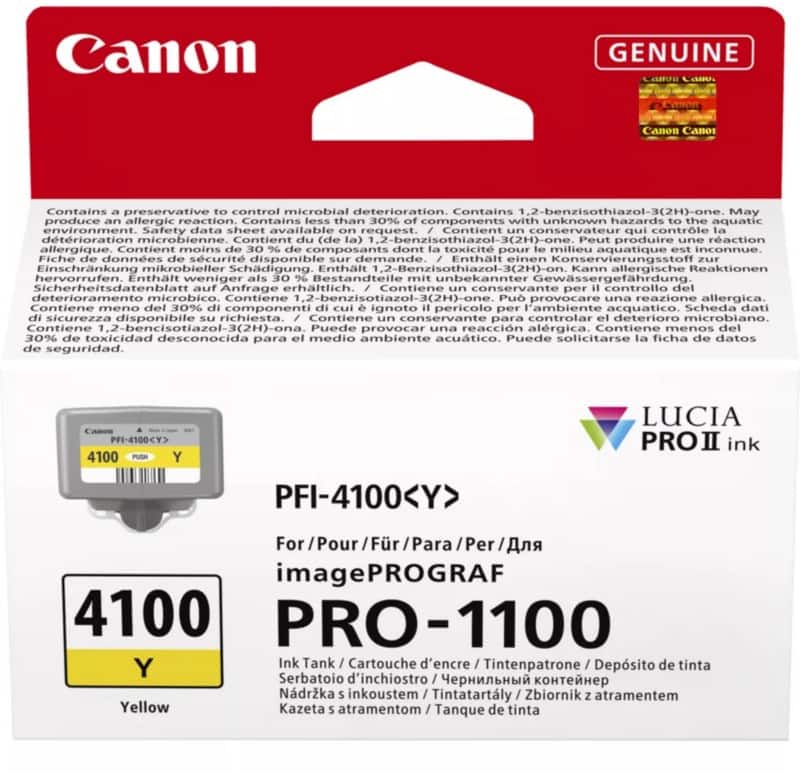 Canon PFI-4100Y Original Ink Cartridge Yellow   
