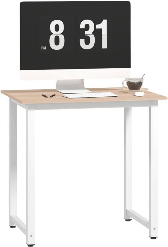 HOMCOM Desk Desk Rectangular Oak 4 Feet 800 (W) x 600 (D) x 760 (H) mm Particle Board, Steel