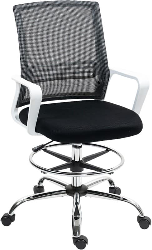 HOMCOM Draughtsman Chair Basic Tilt Black 120 kg 921-825V70BK 580 x 580 x 1,230 mm