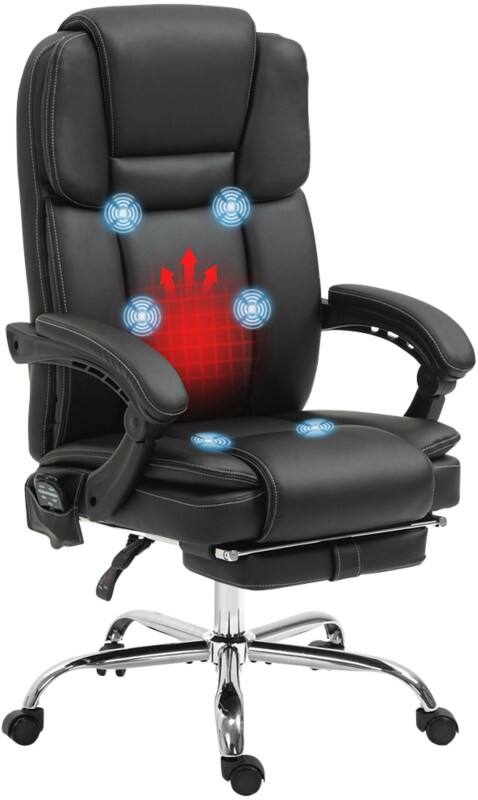 Vinsetto Massage Chair Basic Tilt Black 120 kg 921-684V70BK 660 x 670 x 1,260 mm