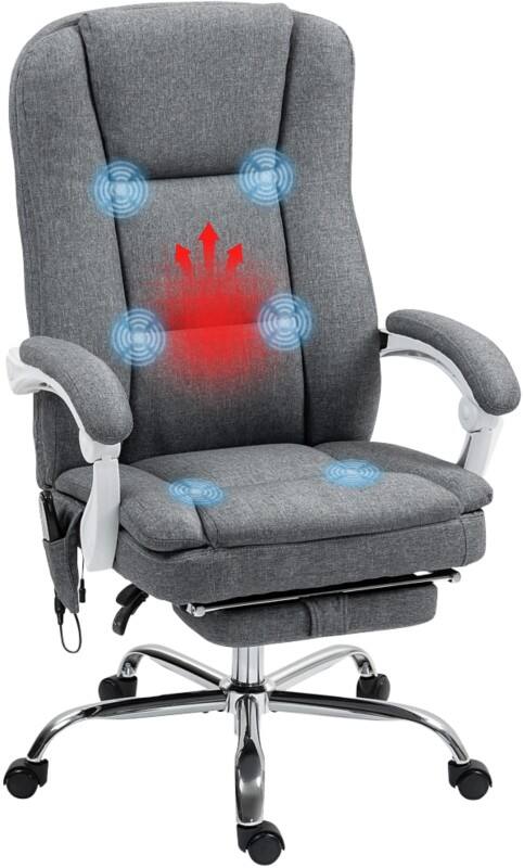 HOMCOM Massage Chair Basic Tilt Grey 120 kg 921-802V70GY 600 x 660 x 1,210 mm