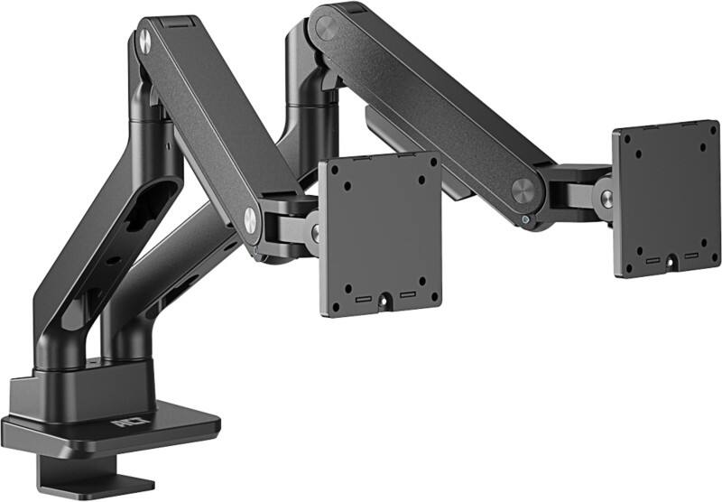 ACT Office Premium Dual Monitor Arm Desk Mount Height Adjustable 13.5 cm x 53 cm x 108 cm Black 35" gas spring, 2 monitors