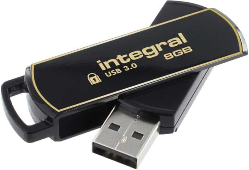 Integral Flash Drive 8 GB USB Type-A Black, Gold