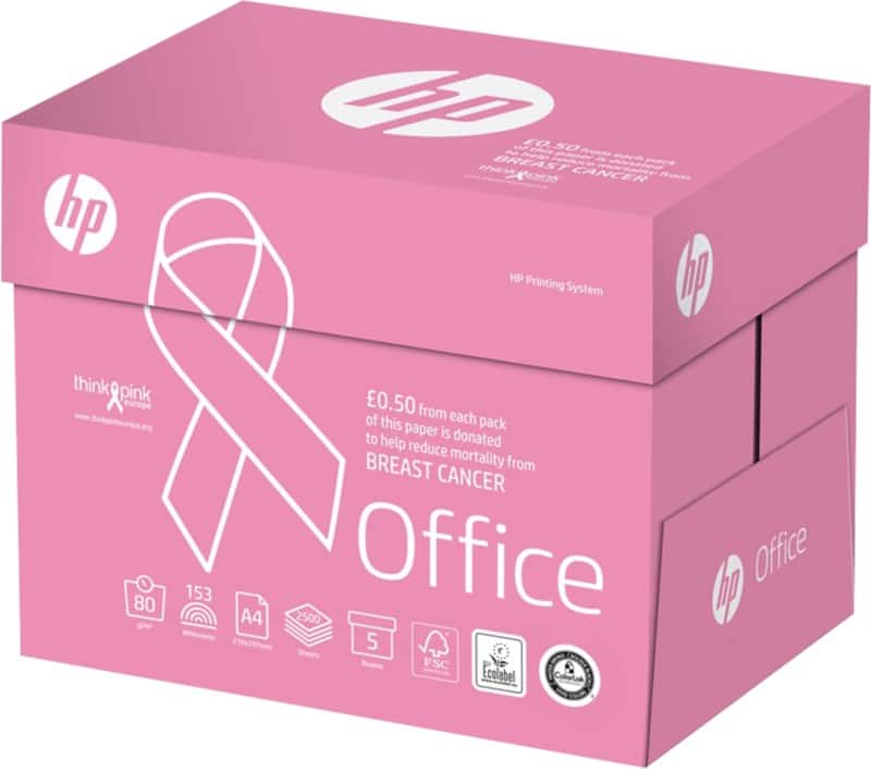 HP Pinkream Office A4 Printer Paper Smooth White 153 CIE 500 Sheets Pack of 5
