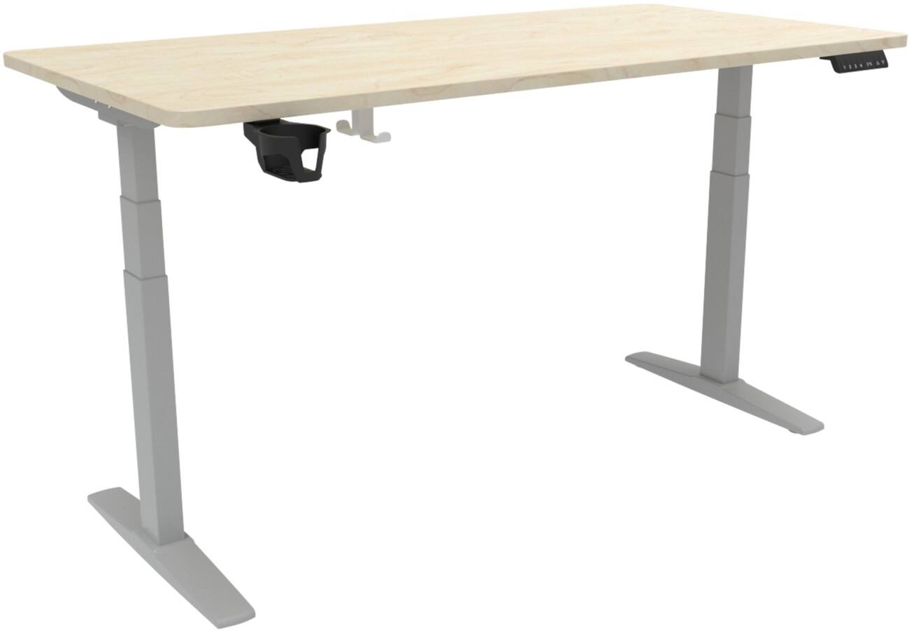Viking Realspace Sit Stand Desk Maple 1,600 (W) x 800 (D) x 1,300 (H) mm Metal, MFC (Melamine Faced Chipboard)