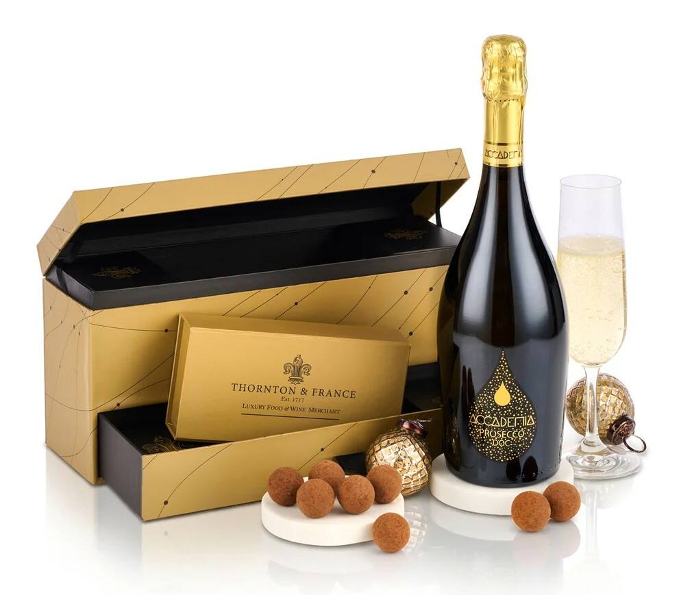 Hampers of Distinction Prosecco & Chocolates Hamper Basket