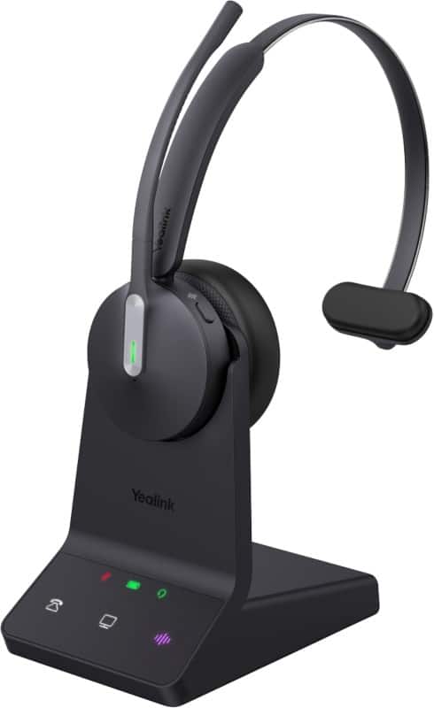 Yealink WH64 Wireless Headset with Stand UC DECT/Bluetooth Mono USB-C/A
