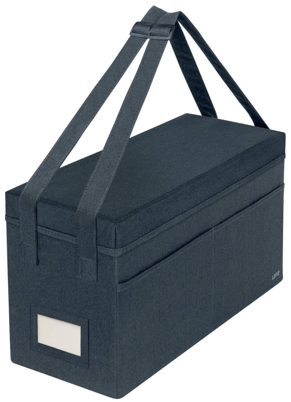 Leitz Fabric Compact Hot Desking Work Bag with Lid 6723 Foldable With Carry Handles Grey 200 x 260 x 465 mm
