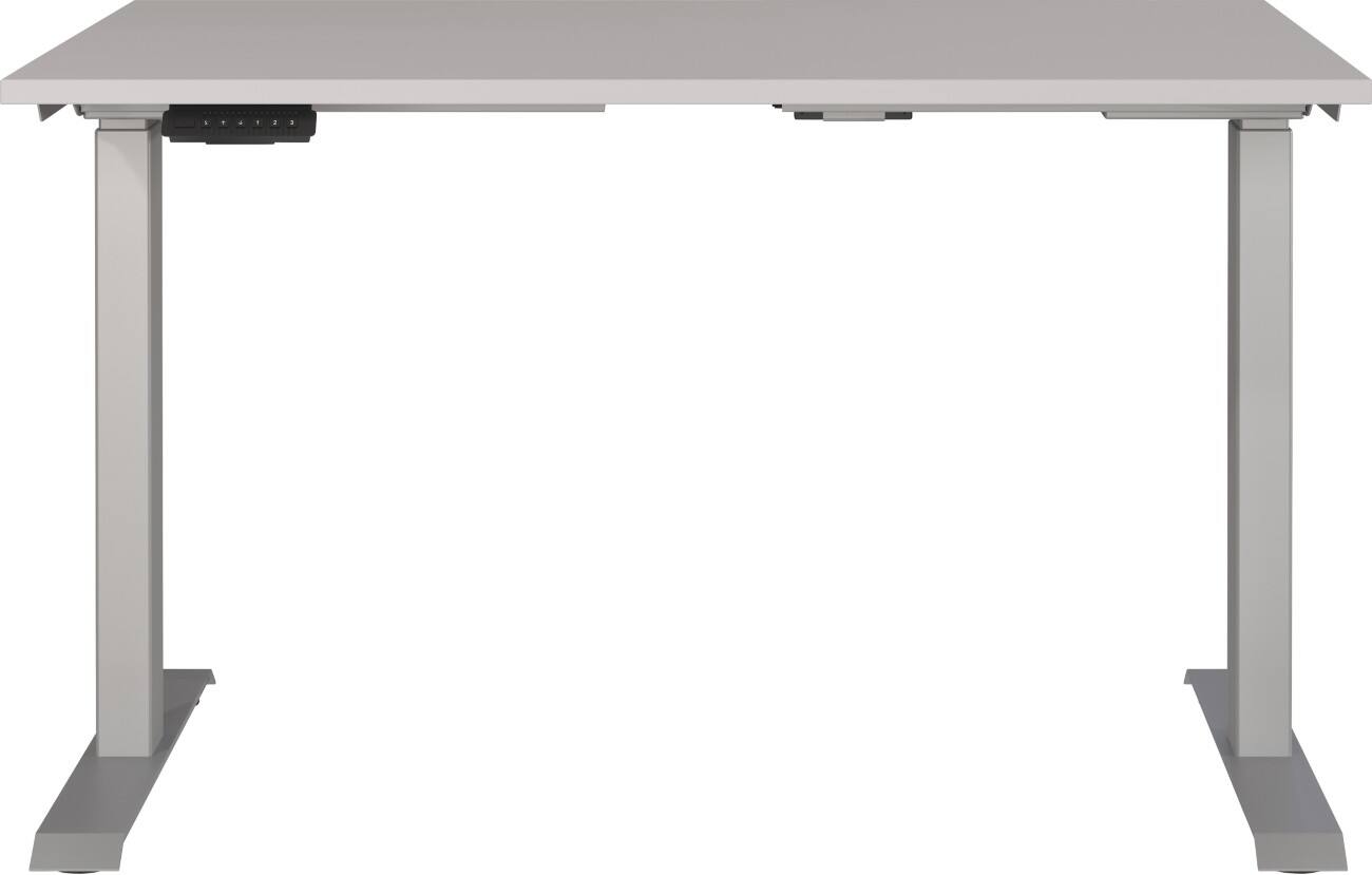 Germania Electronically Height Adjustable Sit Stand Desk Rectangular Cashmere T-Foot 1,200 (W) x 800 (D) x 1,200 (H) mm Cardboard Metal