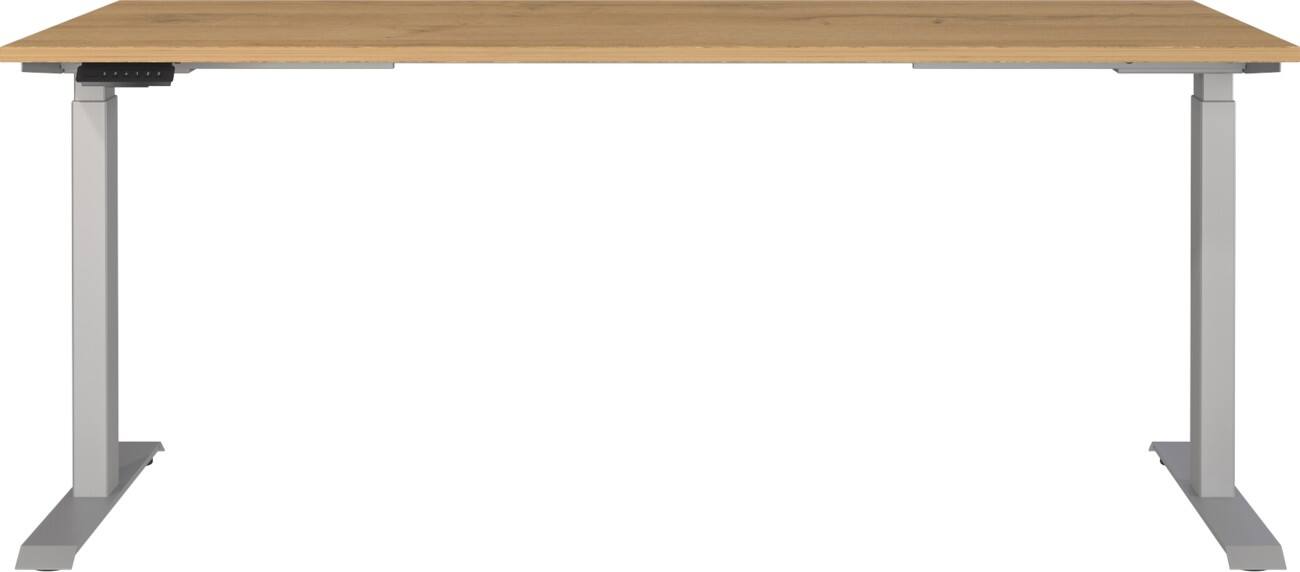 Germania Electronically Height Adjustable Sit Stand Desk Rectangular Grandson-oak repro T-Foot 1,800 (W) x 800 (D) x 1,200 (H) mm Cardboard Metal