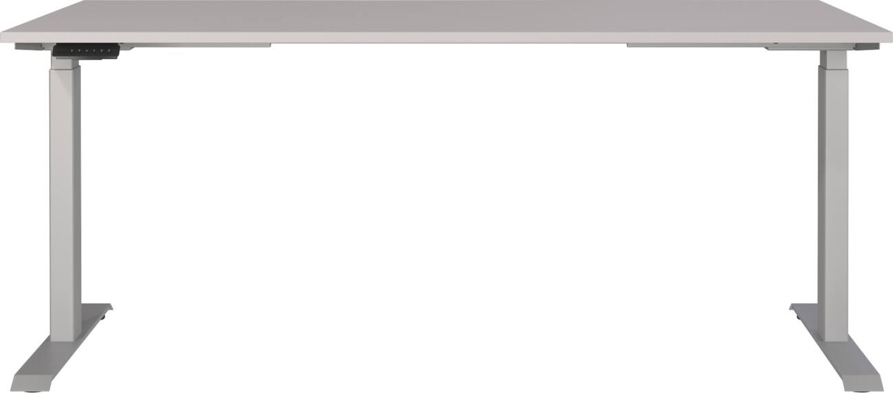 Germania Electronically Height Adjustable Sit Stand Desk Rectangular Cashmere T-Foot 1,800 (W) x 800 (D) x 1,200 (H) mm Cardboard Metal