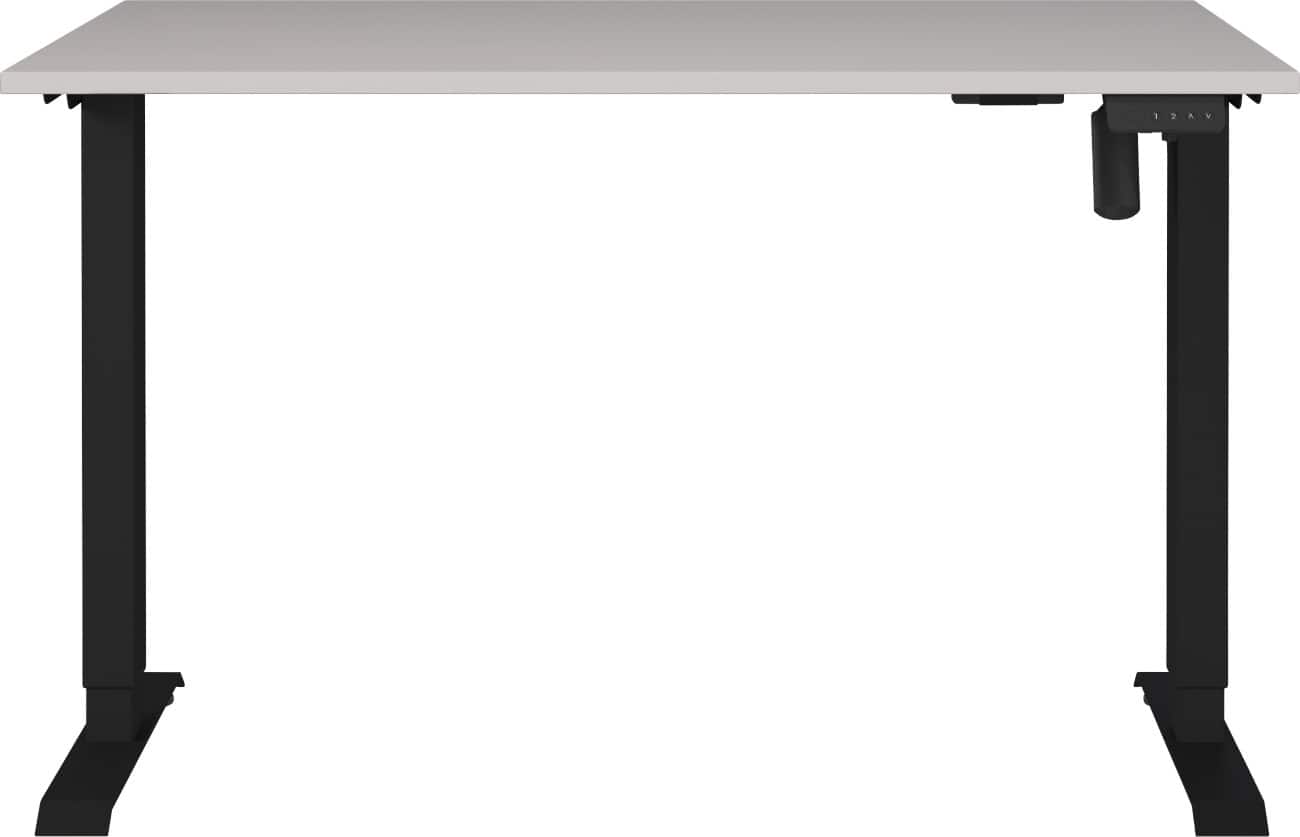 Germania Electronically Height Adjustable Sit Stand Desk Rectangular Cashmere T-Foot 1,200 (W) x 800 (D) x 1,200 (H) mm Cardboard Metal