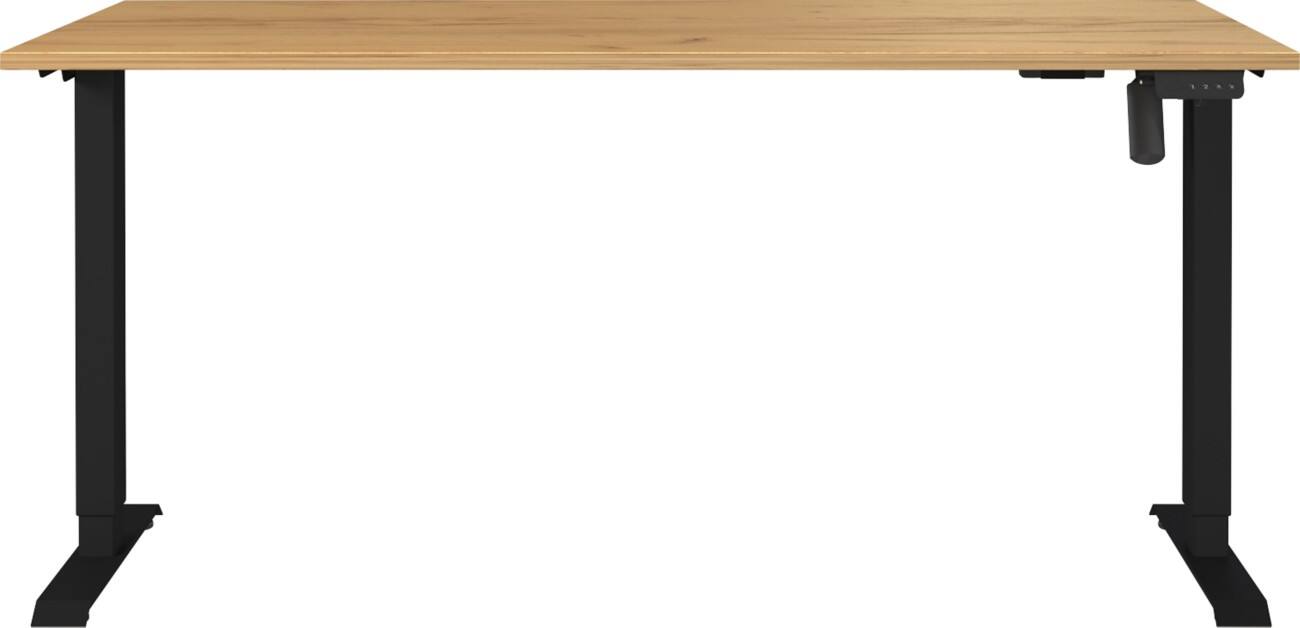 Germania Electronically Height Adjustable Sit Stand Desk Rectangular Navarra-oak repro T-Foot 1,600 (W) x 800 (D) x 1,200 (H) mm Cardboard Metal