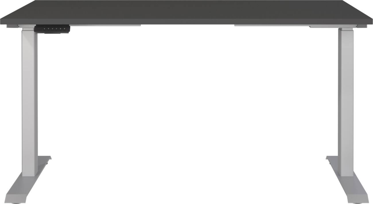 Germania Electronically Height Adjustable Sit Stand Desk Rectangular Graphite T-Foot 1,400 (W) x 800 (D) x 1,200 (H) mm Cardboard Metal