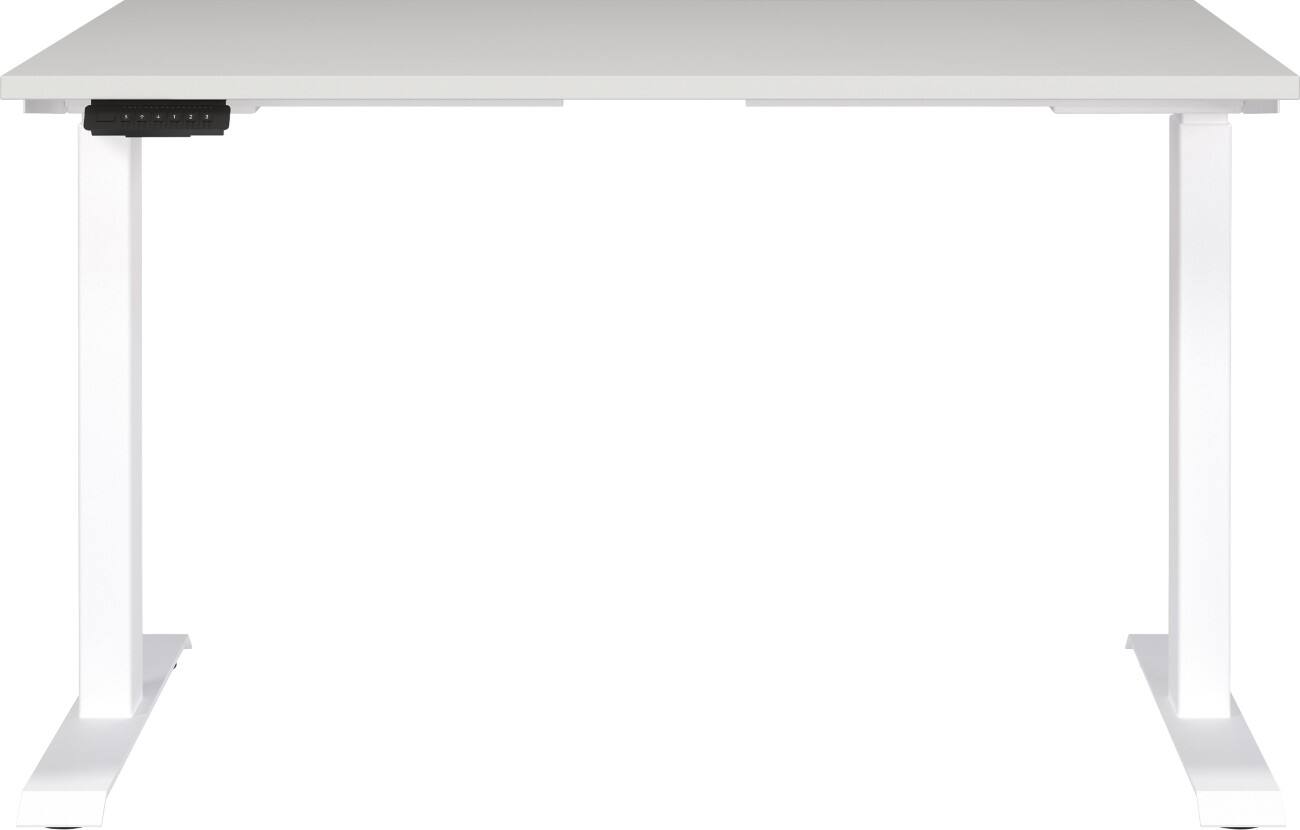 Germania Electronically Height Adjustable Sit Stand Desk Rectangular Lightgrey T-Foot 1,200 (W) x 800 (D) x 1,200 (H) mm Cardboard Metal