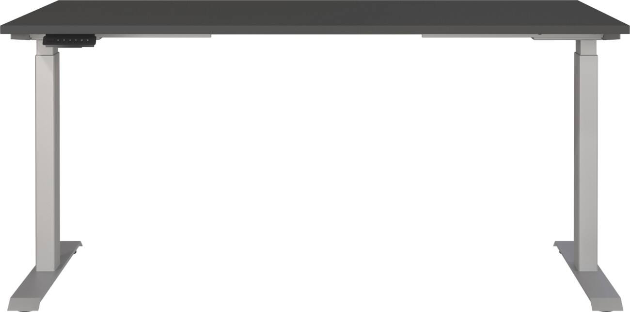 Germania Electronically Height Adjustable Sit Stand Desk Rectangular Graphite T-Foot 1,600 (W) x 800 (D) x 1,200 (H) mm Cardboard Metal