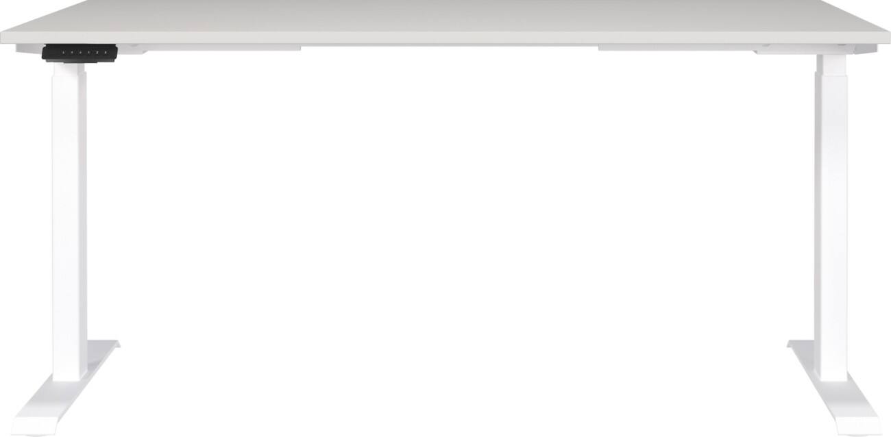 Germania Electronically Height Adjustable Sit Stand Desk Rectangular Lightgrey T-Foot 1,600 (W) x 800 (D) x 1,200 (H) mm Cardboard Metal